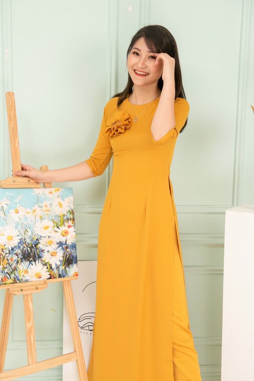 Set Áo Dài Lụa Tây Thi Kèm Hoa - AL39